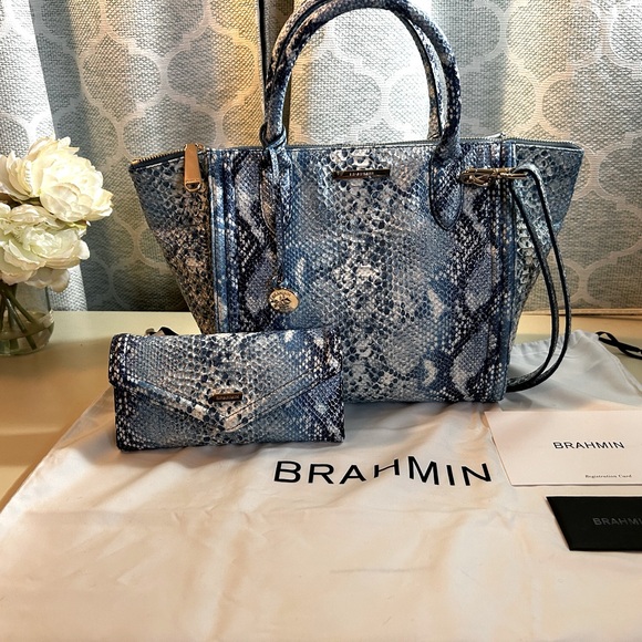 Brahmin Handbags - Oceangrove collection Joyful small Caroline satchel bag and matching wallet.